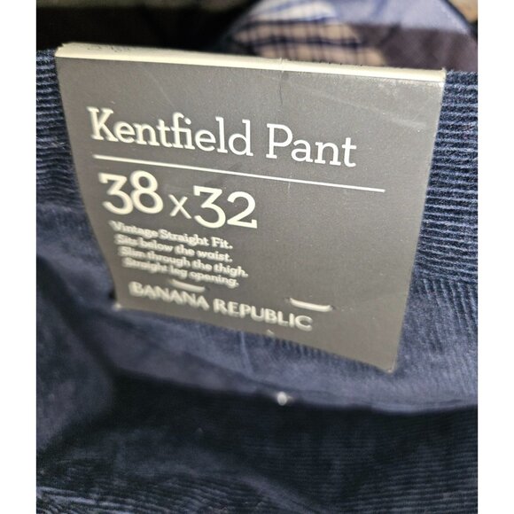 Banana Republic Navy  Corduroy Kentfield Straight Leg Pants Men 38x32 Grunge - Picture 7 of 9